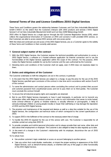 預覽 General Terms of Use and Licence Conditions ZEISS Digital Services 張圖片