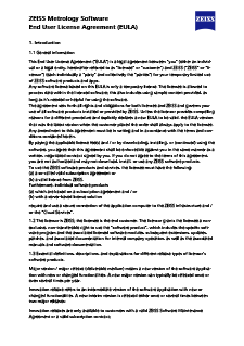 預覽 ZEISS Metrology Software End User License Agreement (EULA) 張圖片