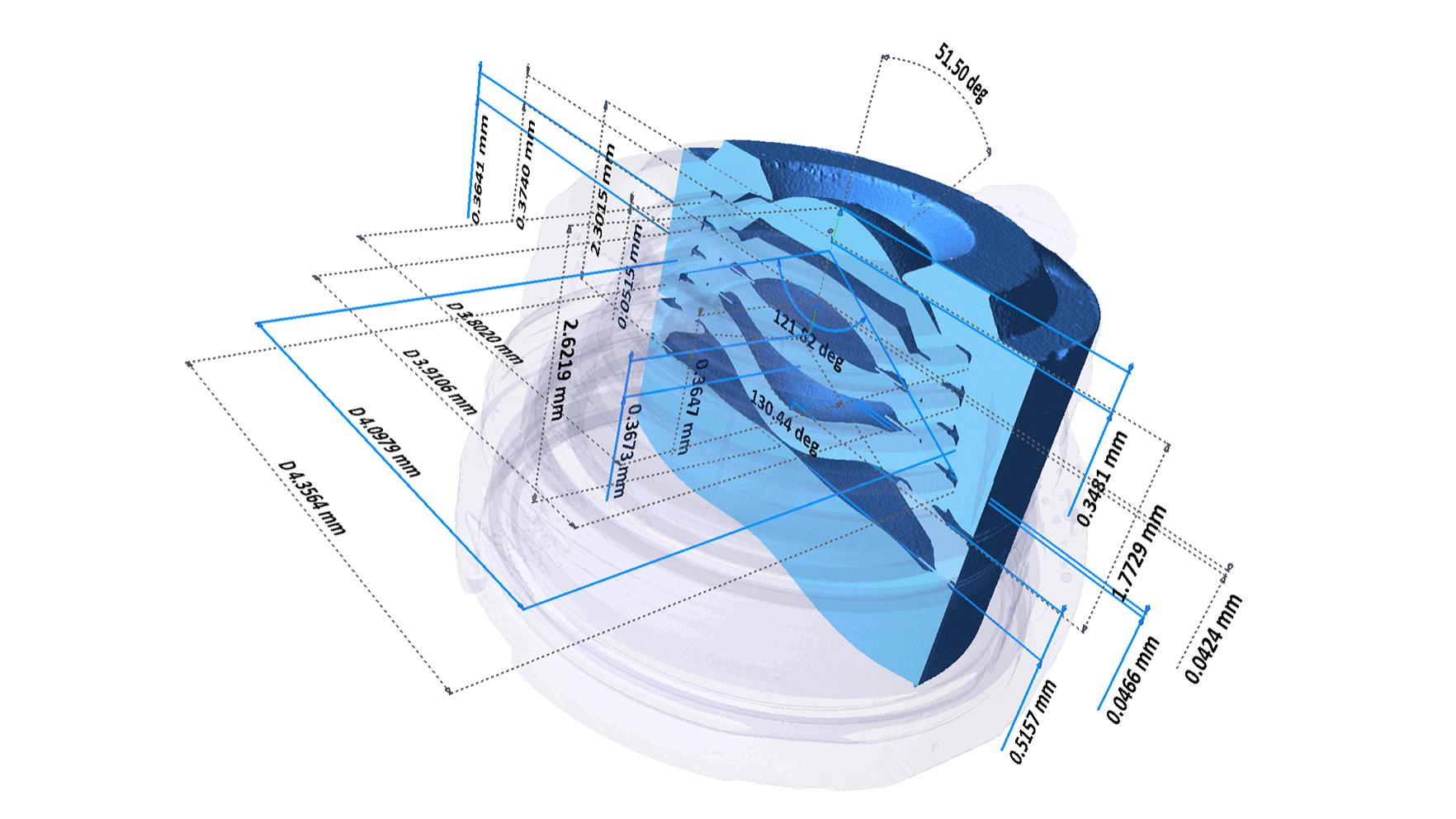Non-contact, non-destructive measurement of a smartphone camera lens module.  