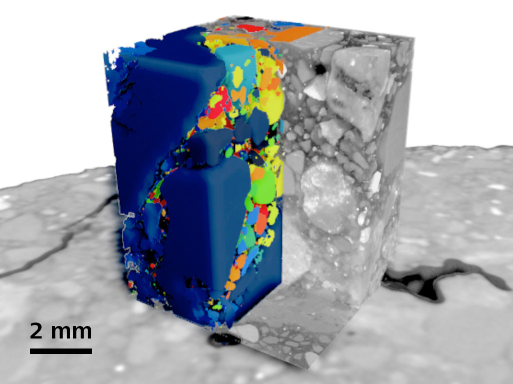 Localized high resolution tomography and segmentation of multiple phases in concrete. 