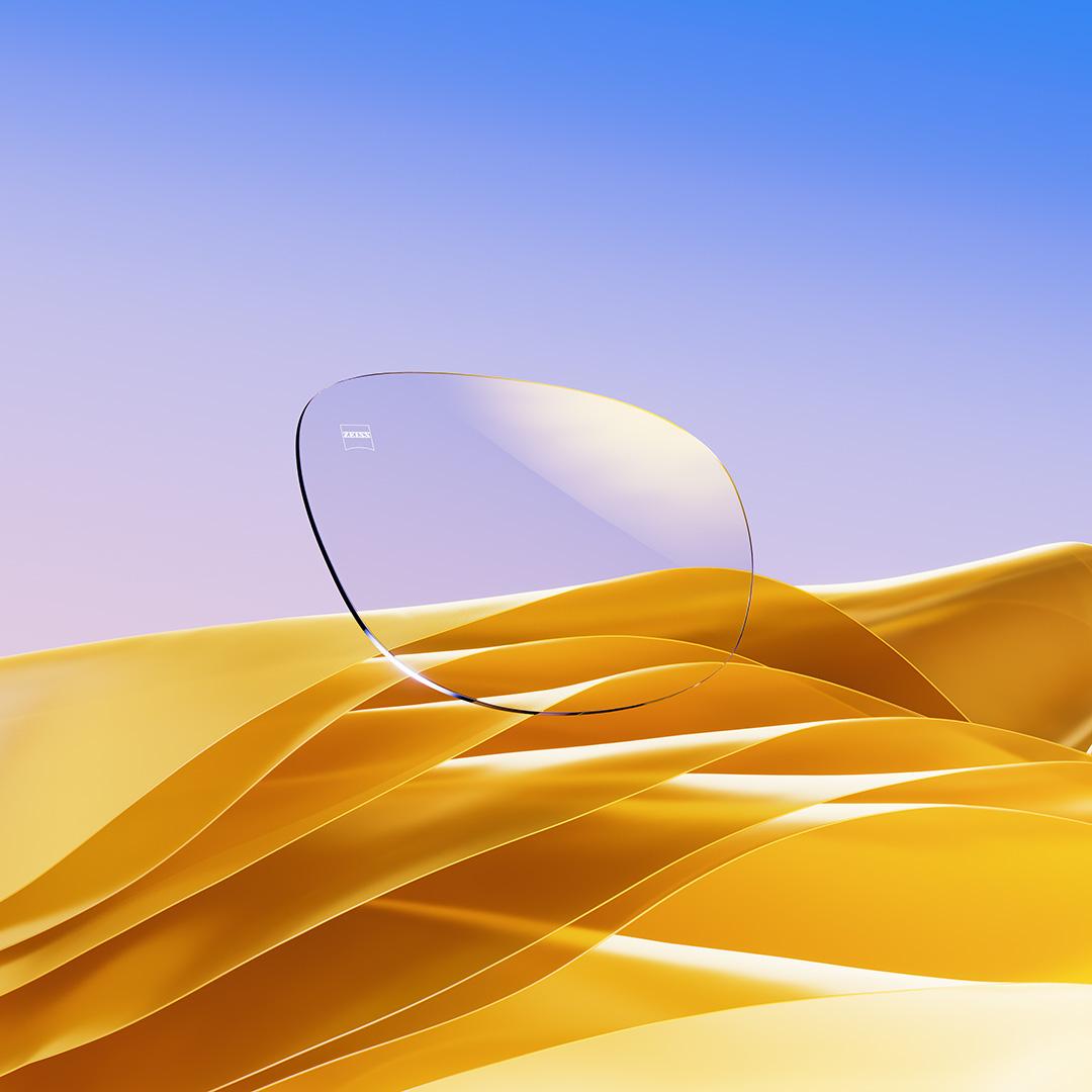 具有金色殘餘反射的蔡司 DuraVision Gold UV 影像。