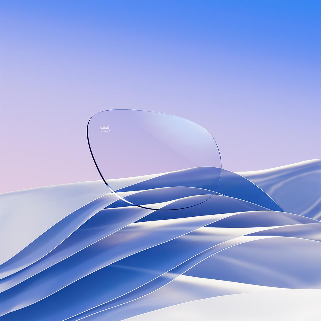 具有北極藍色殘餘反射的蔡司 DuraVision Silver UV 影像。