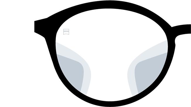 蔡司舒適數位 3D 鏡片 圖為透過有模糊視區的鏡片看到的景象。 