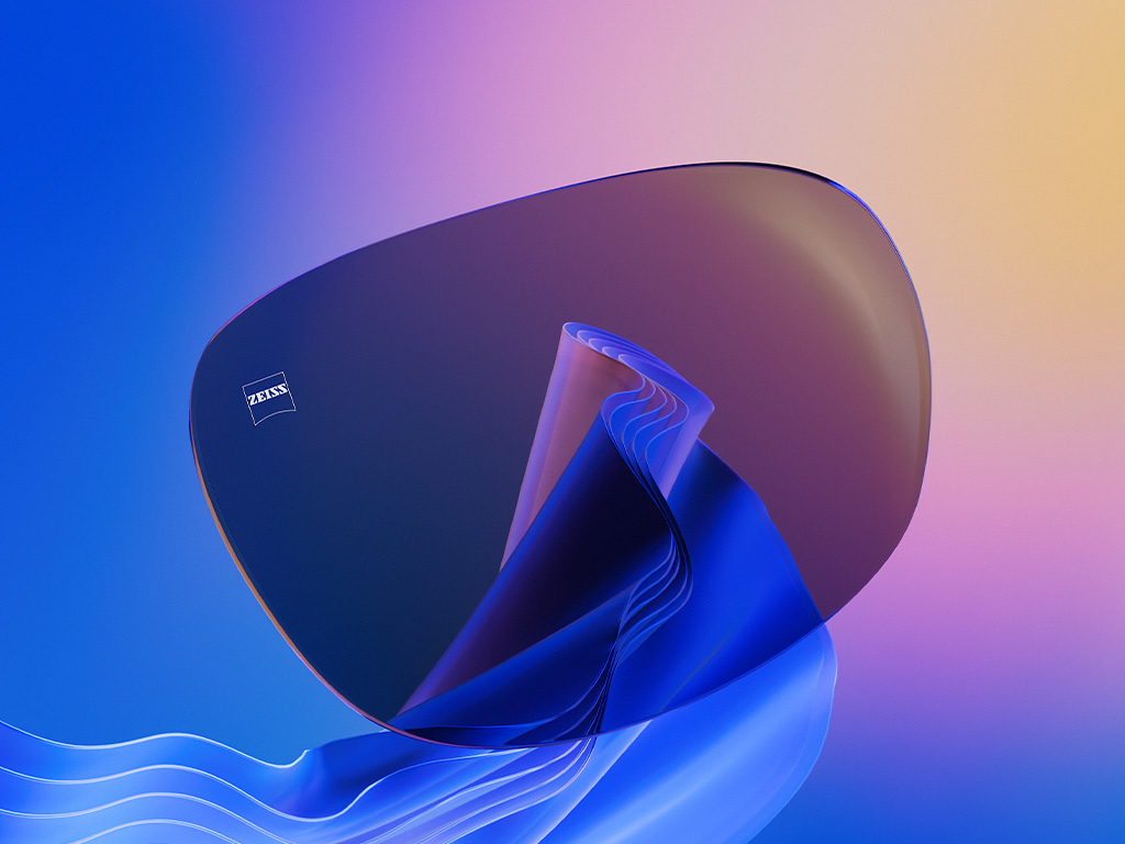 3D CGI 插圖：染色太陽眼鏡鏡片。