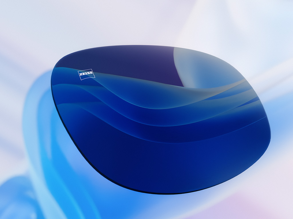 3D CGI 插圖：染色鏡片呈現清晰視野和豐富的對比度。