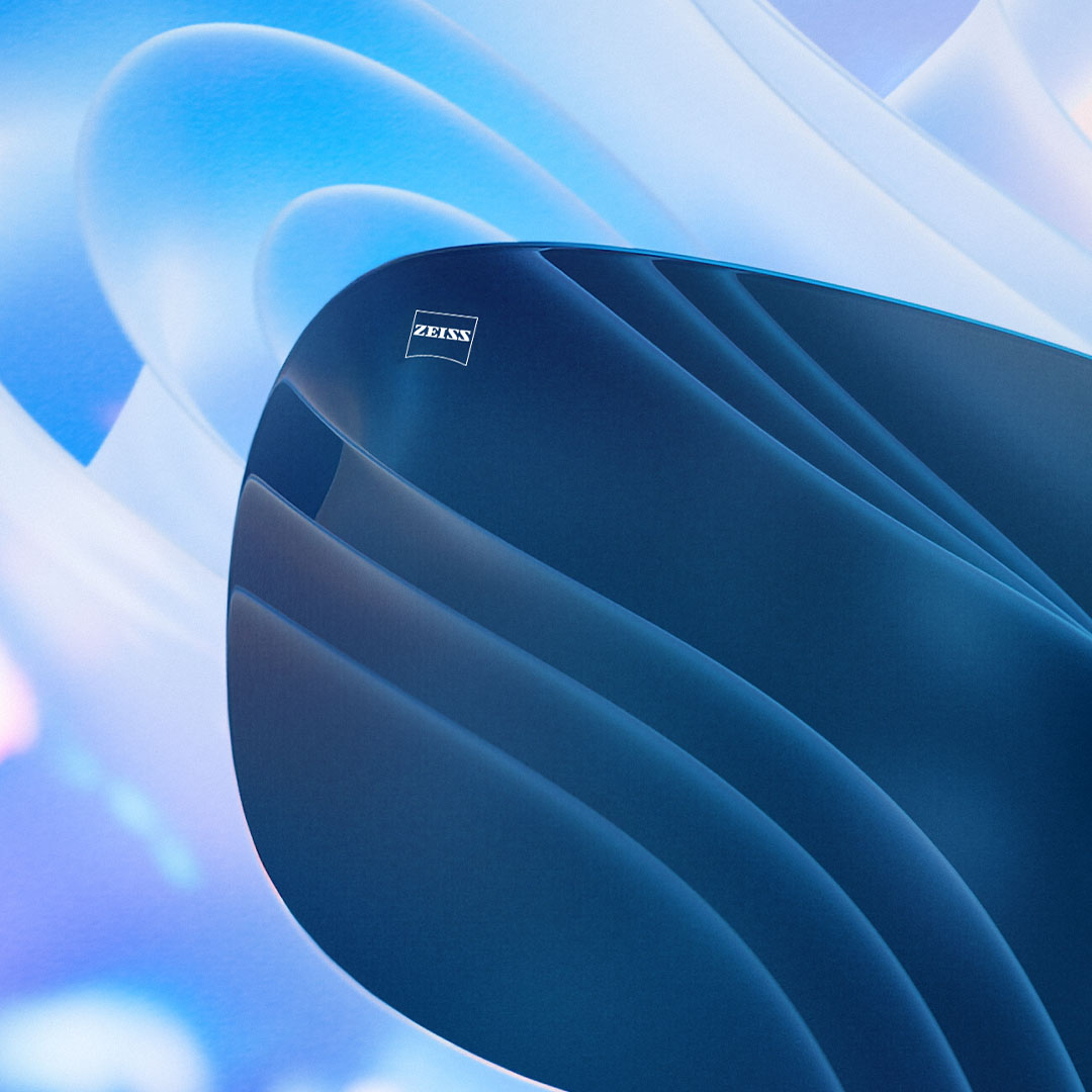 3D CGI 插圖：染色鏡片有效消除背景眩光。