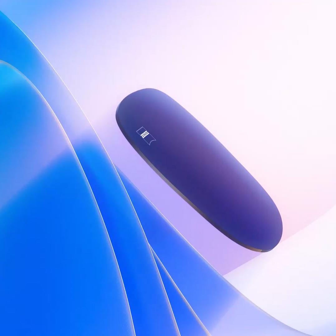 3D CGI 插圖：染色鏡片漂向光源，有效阻擋了有害紫外線。