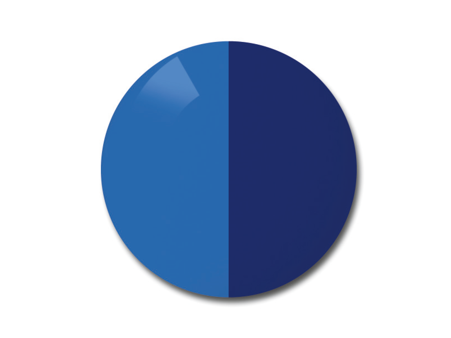 蔡司AdaptiveSun光致變色鏡片的插圖，顏色選項為純藍色 